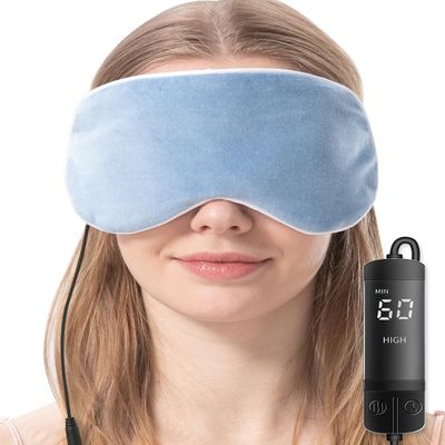 Aroma Season Heated Eye Mask, Warm Eye Compress for Dry Eyes, Moist Heat Therapy for Blepharitis, Dark Circle, Chalazion, Puffy Eyes (Blue)