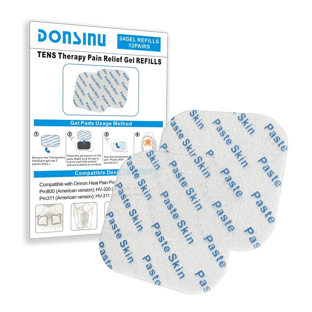 24 Pcs Compatible with Omron Heat Pain Pro PM311/PM800 Gel Pads,12Pairs Durable Compatible with OMRON Tens Unit Gel Pads,DONSINU electrodes Gel Pads
