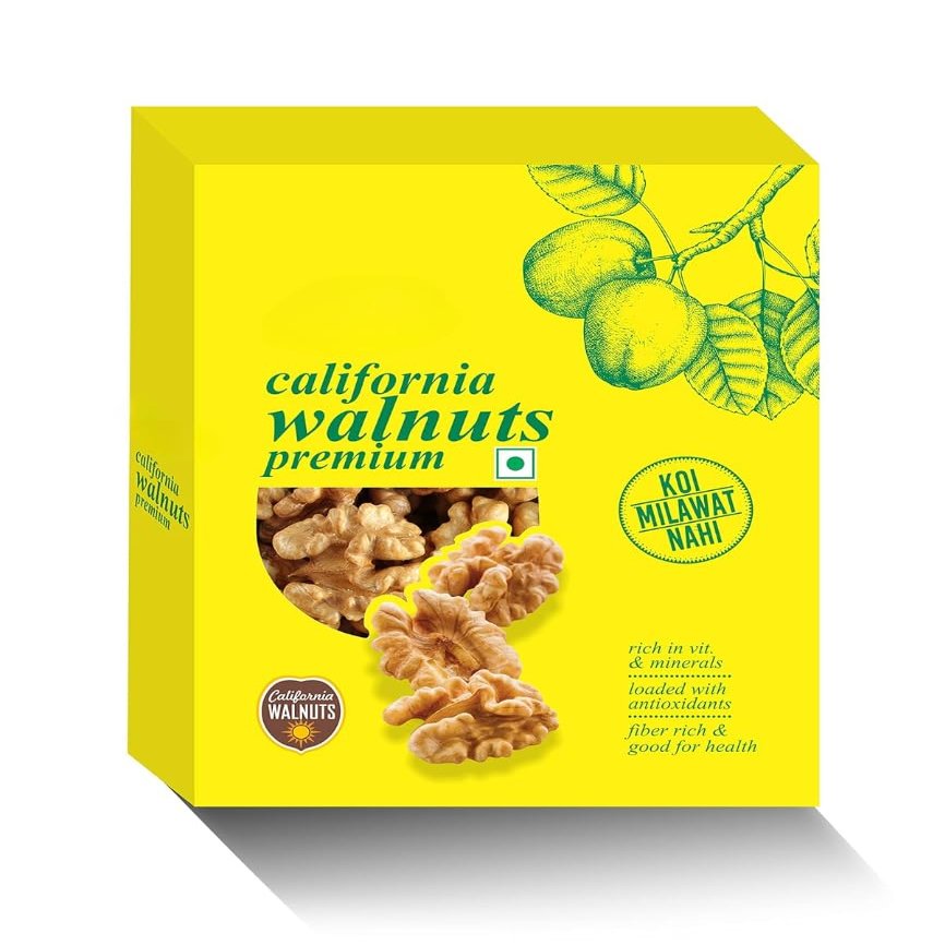 California Walnut Kernels (Akhrot Giri),Delicious & Crunchy Walnut|Rich in Protein & Antioxidants| 0g Trans Fat & Cholesterol Free - 200gm