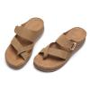 WCXTY Platform Sandals for Women Arch Support,Fashion Breathable Orthopedic Flip Flops Womens,Summer Walking Bunion Corrector Slippers for Women,for Hallux Valgus (Color : Khaki, Size : 7.5) view 2