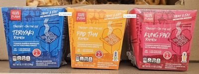 NineLife Basics Fusia Heat & Eat Teriyaki Ramen, Pad Thai Ramen, Kung Pao Ramen 8.11oz 230g (Three Boxes)