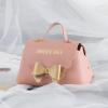 10 Pack PU Leather Bowknot Gift Boxes 5 x3.5 Inch Reusable Candy Gift Favor Boxes with Bow Mini Bowknot Handbag Purse Gift Bags with Handles for Wedding Baby Shower Birthday Christmas Party Favor Bag (Pink) view 1
