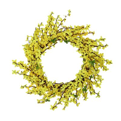 Cabilock Macrame Wall Hanging Handmade Wreath Decor Artificial Winter Jasmine Garland for Nursery Decor Bridal Shower Fall Home Decorations