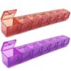 2 Pack Weekly Pill Organizer, Large 7 Day Pill Case, Daily Vitamin Case Medicine Box, AM/PM Pill Containers for Medicine Supplements Fish Oil (Red & Purple) view 1