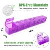 2 Pack Weekly Pill Organizer, Large 7 Day Pill Case, Daily Vitamin Case Medicine Box, AM/PM Pill Containers for Medicine Supplements Fish Oil (Red & Purple) view 2