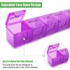 2 Pack Weekly Pill Organizer, Large 7 Day Pill Case, Daily Vitamin Case Medicine Box, AM/PM Pill Containers for Medicine Supplements Fish Oil (Red & Purple) view 3