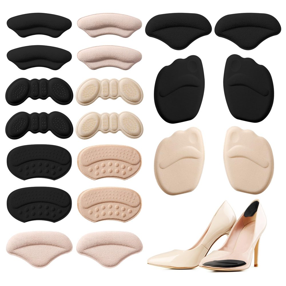 10 Pairs Heel Pads for Shoes, Heel Inserts Heel Grips for Womens Men Shoes Too Big, Foot Pain High Heel Comfort Shoe Filler, Anti Slip Shoe Filler Make Shoes Fit Tighter