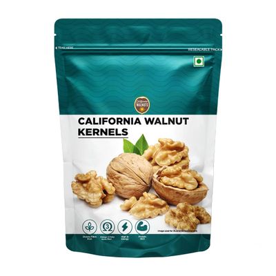 California Walnut Kernels Without Shell, for Morning Consumption Dry Fruit, Omega-3 Rich, Resealable Pouch,Vegetarian, Vegan - 200 gm