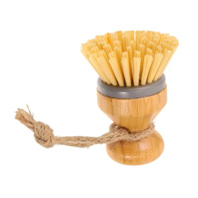 DECHOUS Wooden Kitchen Dish Brush Creative Round Head Scrubber for Pots Bowls and Dishes Palm Brush for Nonstick Pans Rustic Style Cleaning Tool for Effortless Kitchen Cleanup