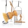 DECHOUS Wooden Kitchen Dish Brush Creative Round Head Scrubber for Pots Bowls and Dishes Palm Brush for Nonstick Pans Rustic Style Cleaning Tool for Effortless Kitchen Cleanup view 3