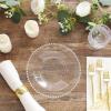 10 pcs Clear Silver 12 oz Plastic Soup Bowls Beaded Trim Disposable Wedding Party Home Tableware Supplies view 4