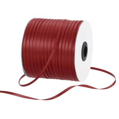 Rebower 1/8 Inch 500 Yard Satin Ribbon Thick Double Face Grosgrain Silk Ribbon, [for Gift Wrapping, Hair Bows, Wedding, Cake, Flower] - Burgundy Red