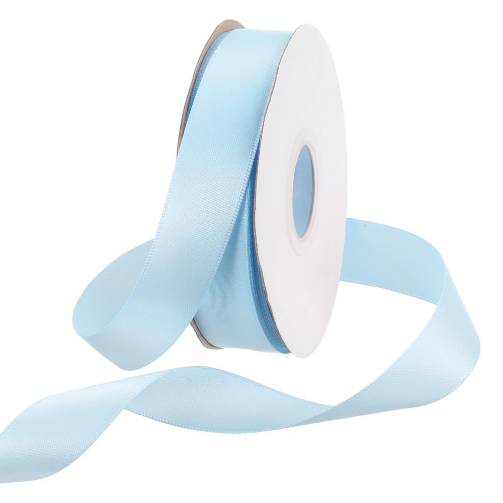Rebower 50 Yard Satin Ribbon Thick Double Face Grosgrain Silk Ribbon, [for Gift Wrapping, Hair Bows, Wedding, Cake, Flower] - 0.8"(2cm)/Light Blue