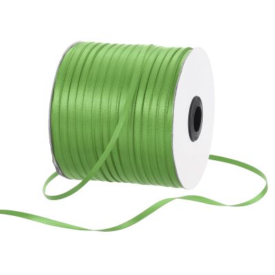 Rebower 1/8 Inch 500 Yard Satin Ribbon Thick Double Face Grosgrain Silk Ribbon, [for Gift Wrapping, Hair Bows, Wedding, Cake, Flower] - Lawn Green