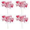 FAVOMOTO 4pcs Cake Toppers for Valentine Day Cake Insert Decorations Unique Party Baking Adorns for Engagement and Special Occasions view 1