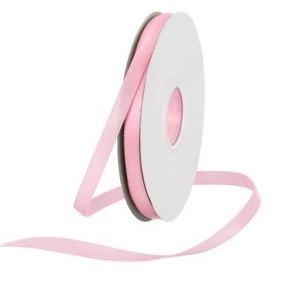 Rebower 1/4 Inch 50 Yard Satin Ribbon Thick Double Face Grosgrain Silk Ribbon, [for Gift Wrapping, Hair Bows, Wedding, Cake, Flower] - Coral Pink