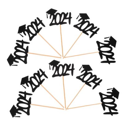 KONTONTY 20pcs Graduation Cupcake Toppers Picks for Graduation Party Cake Decorations for High School and College Celebrations