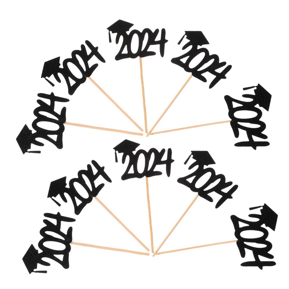 KONTONTY 20pcs Graduation Cupcake Toppers Picks for Graduation Party Cake Decorations for High School and College Celebrations