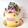 13 PCS Flamingo Cake Toppers Flamingo Birthday Cake Decoration Hawaiian Luau Tropical Palm Leaves Themed Party Supplies Flamingo Cake Decorations view 1