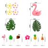 13 PCS Flamingo Cake Toppers Flamingo Birthday Cake Decoration Hawaiian Luau Tropical Palm Leaves Themed Party Supplies Flamingo Cake Decorations view 2