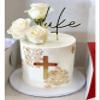 10 PCS Baptism Cake Toppers Cross Cupcake Toppers Mirror Acrylic Cake Topper Baptism Christian Party Cake Decorations view 4