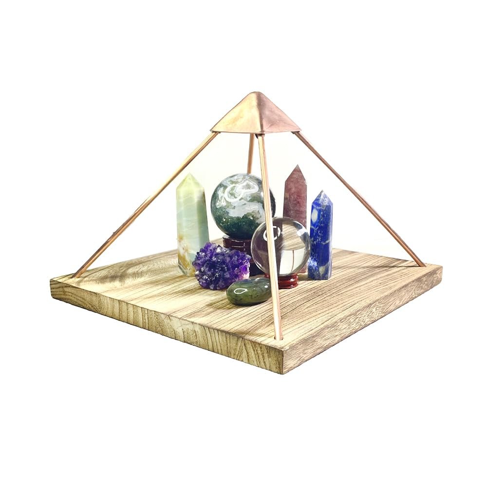 12 inches Copper Pyramid for Meditation, Pyramid Energy Emitter for Healing,Pyramid for Vogel Crystal, Pyramid for Charging Quartz Crystals, Meditation, Home Decoration (12 Inches)