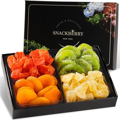 Variety Dried Fuit Gift Basket, Valentines Day, Birthday. Anniversary, Get Well Gift, for Him, Her and Family, Snackberry (24 Pack)