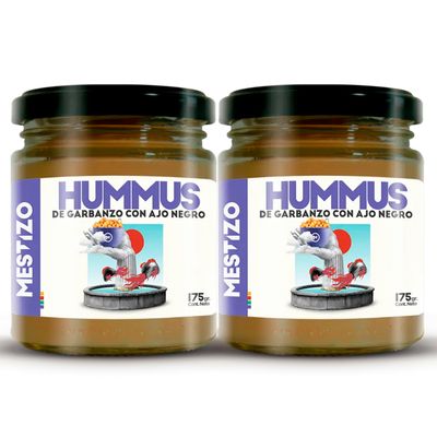 THEARG THE ARG | Pack x2 Chickpeas Hummus with Black Garlic | Dip your Chips Crackers Bread and More | Healthy Snacks 100% Natural