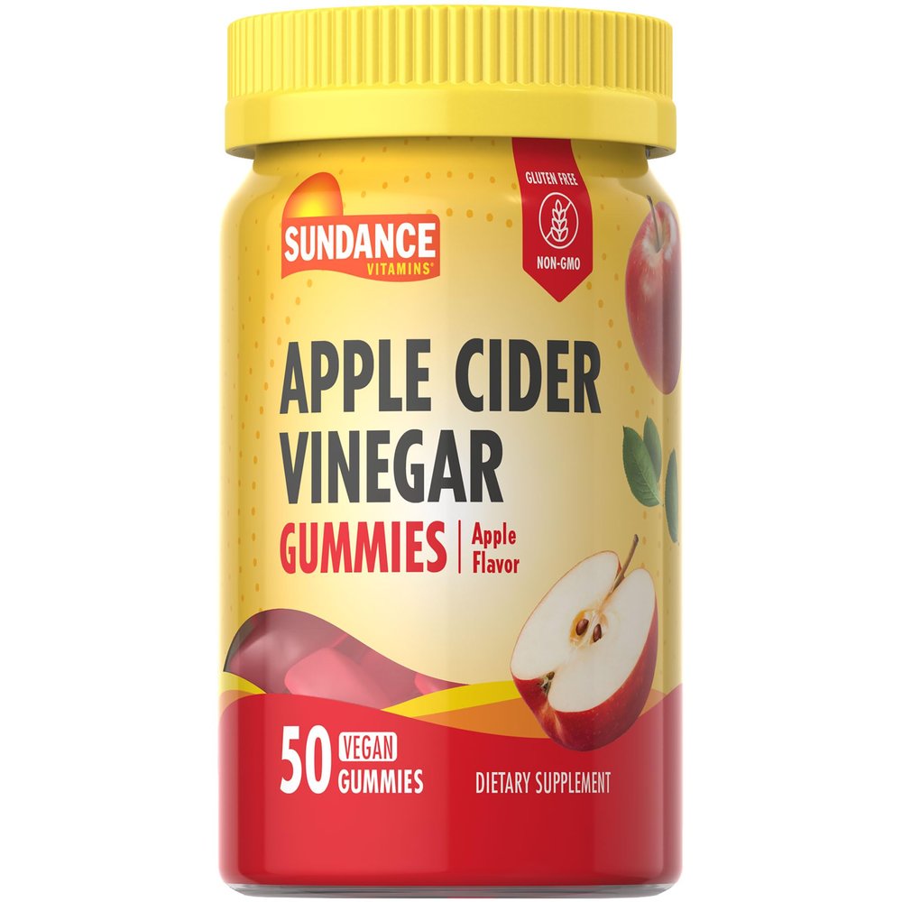 Sundance Apple Cider Vinegar Gummies | 50 Count | Apple Flavor | Vegan, Non-GMO, and Gluten Free Supplement