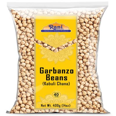 Rani Garbanzo Beans (Kabuli Chana) 14oz (400g) ~ All Natural | Vegan | Gluten Friendly | NON-GMO | Kosher | Indian Origin