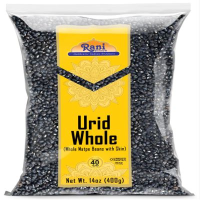 Rani Urid/Urad Whole Black (Matpe Beans with Skin) Indian Lentils 14oz (400g) ~ All Natural | Gluten Friendly | Non-GMO | Kosher | Vegan | Indian Origin
