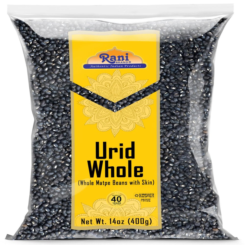 Rani Urid/Urad Whole Black (Matpe Beans with Skin) Indian Lentils 14oz (400g) ~ All Natural | Gluten Friendly | Non-GMO | Kosher | Vegan | Indian Origin