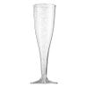 100 Plastic Champagne Flutes - 5 Oz Disposable Silver Glitter Champagne Glasses for Parties, Mimosa Bar, Events, Wedding and Shower Party Supplies - Toasting Cocktail Cups view 2