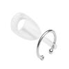 Deafmetal USA Retention Hearing Aid Cuff and Silicone Holster Attachment - Fits BTE and RIC Hearing Aids and BTE Cochlear Implant Processors - Keep Hearing Devices Secured - Silver - 1 Ear view 1