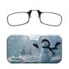 Always With You ThinOptics Readers - Armless On-Nose Reading Glasses - Slim Printed Case Attaches to Phone or Fits in Wallet - Snowman 2.5x view 1