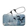 Always With You ThinOptics Readers - Armless On-Nose Reading Glasses - Slim Printed Case Attaches to Phone or Fits in Wallet - Snowman 2.5x view 2