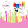 Nostalgia Snow Cone Syrup Variety Pack  3 Flavors, 16-oz Bottles: Blue Raspberry, Cherry, Cotton Candy  Paper Cups & Colored Spoon Straws  Great for Birthdays, Pool Parties, and BBQs view 3