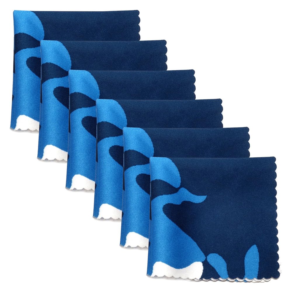 Calabria 6 Pack Microfiber Cleaning Cloth Blue Camouflage Print Clean Eyeglasses Lens TV Phone Screen Camera Glasses Cleaner
