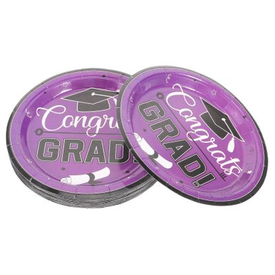 FOMIYES 24pcs 2023 Graduation Decorations Paper Dishes for Festive Parties College Graduation Decorations Graduation Plates Grad Plate Paper Plates Party Supplies Pasta Graduation Season, 17.5x17.5cm