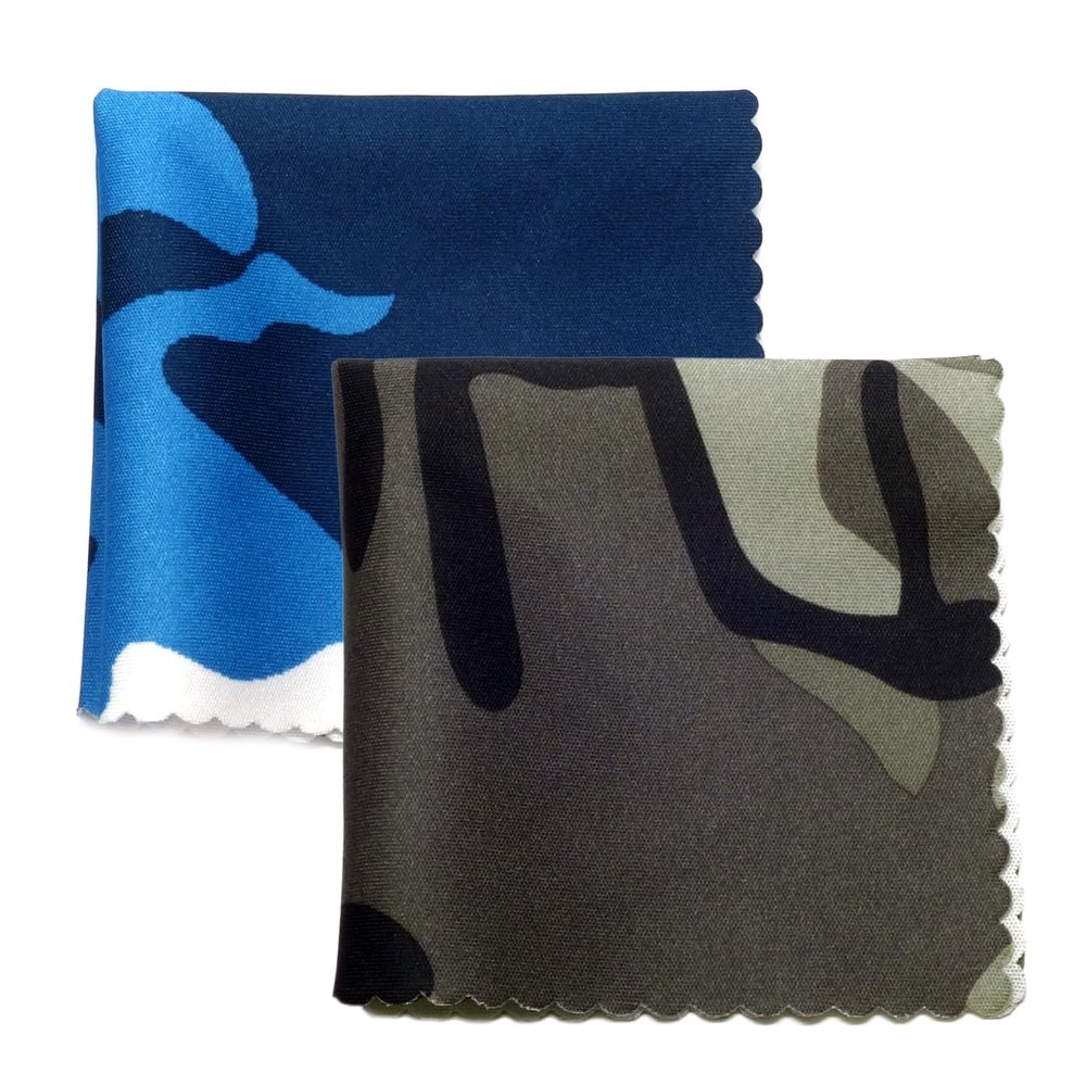 Calabria 2 Pack Microfiber Cleaning Cloth Blue/Green Camouflage Print Clean Eyeglass Lens TV Phone Screens Camera Sunglasses