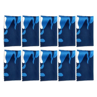 Calabria 10 Pack Microfiber Cleaning Cloth Blue Camouflage Print Clean Eyeglass Lens TV Phone Screen Camera Sunglass Glasses