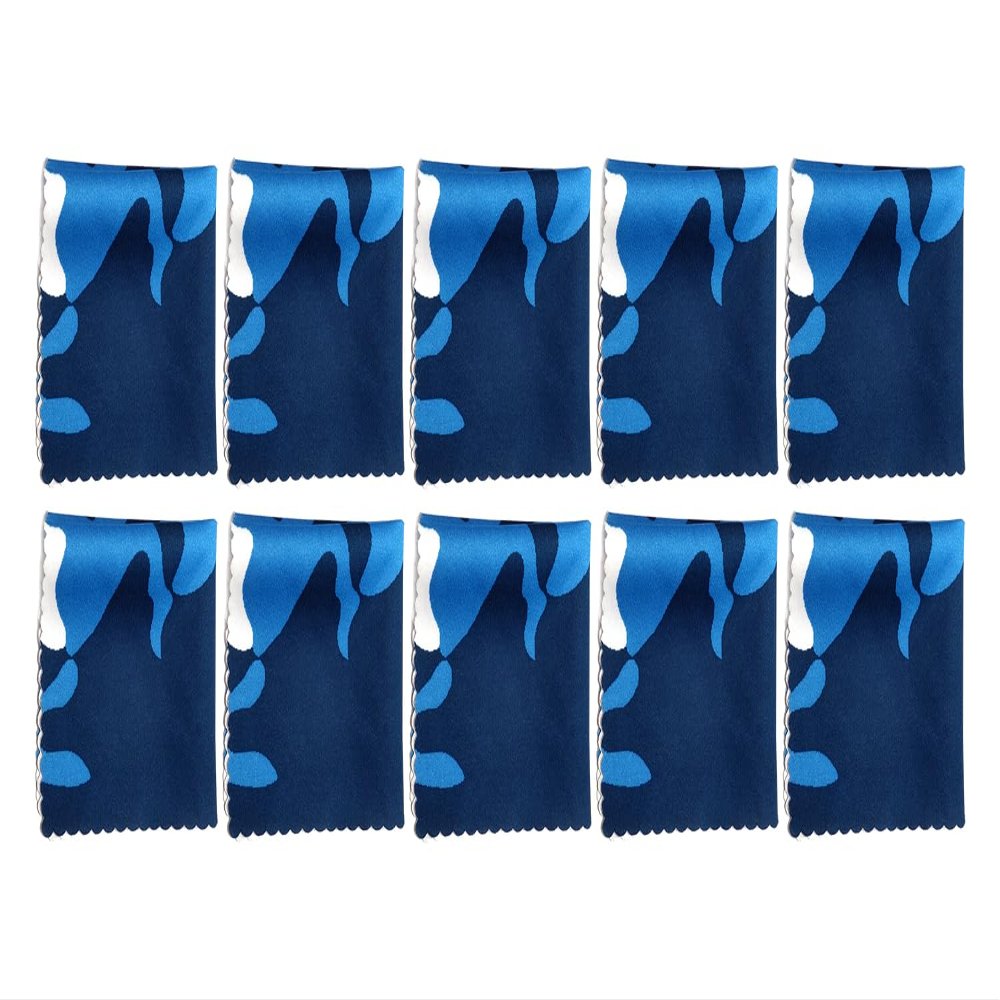 Calabria 10 Pack Microfiber Cleaning Cloth Blue Camouflage Print Clean Eyeglass Lens TV Phone Screen Camera Sunglass Glasses
