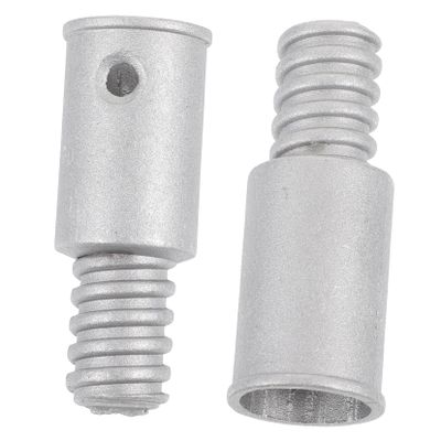 FOMIYES 2pcs Metal Threaded Pole Adapter Tips for Brooms and Mops Easy Installation Extension Handle Connectors for Household and Commercial Cleaning Tools