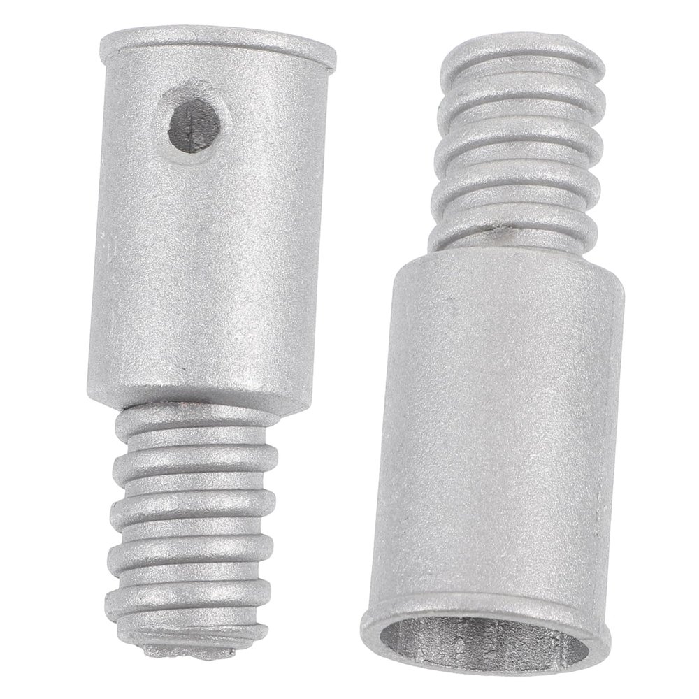 FOMIYES 2pcs Metal Threaded Pole Adapter Tips for Brooms and Mops Easy Installation Extension Handle Connectors for Household and Commercial Cleaning Tools