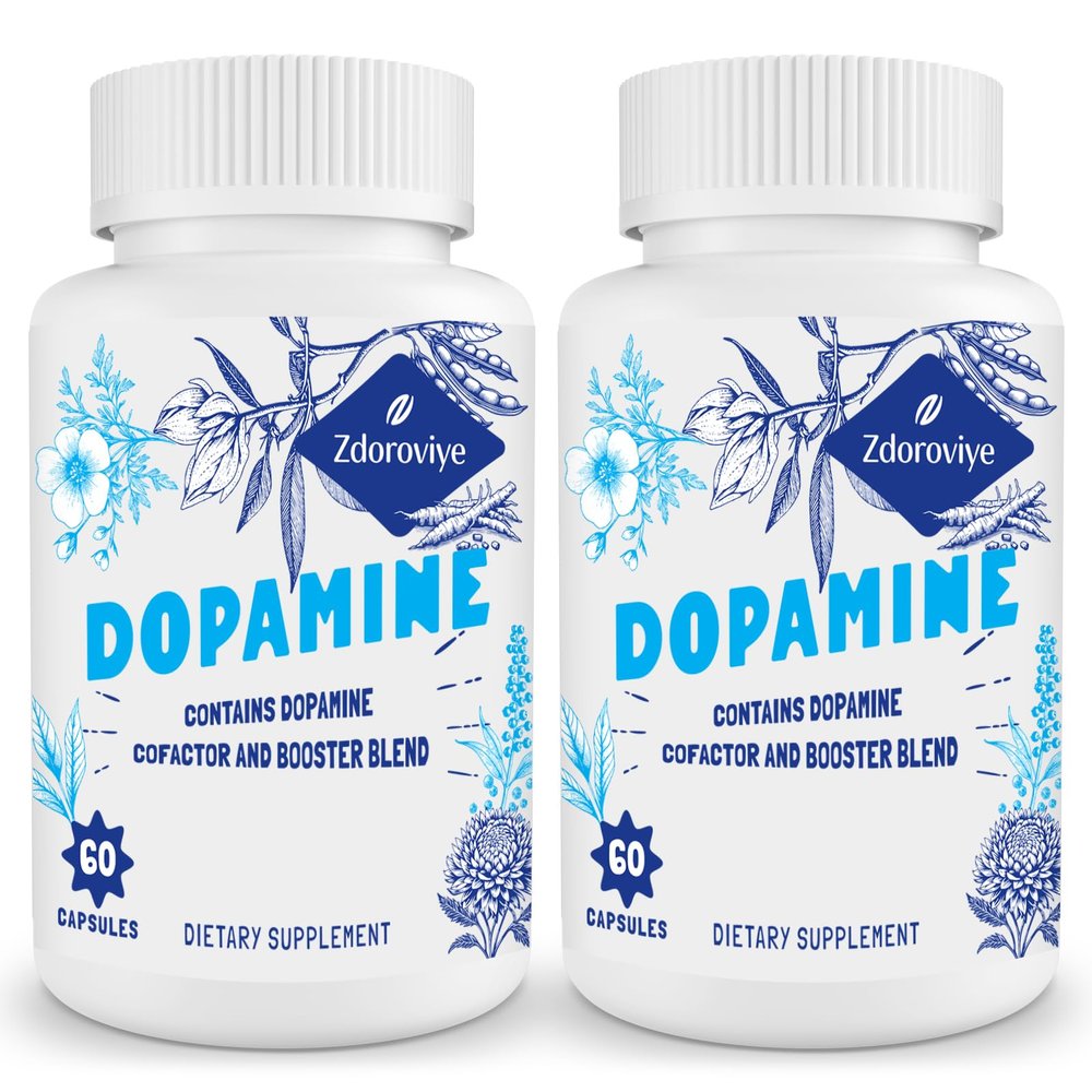 Zdoroviye Dopamine Supplements for Men and Women - Contains 500mg Mucuna Pruriens Extract (40% L-DOPA) - 60 Capsules (2 Pack)