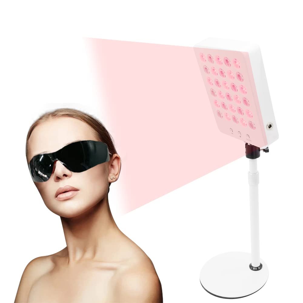 Red Light Therapy for Face and Body, 30 LEDs Red 660nm Near Infrared 850nm, High Power Panel for Pain Relief, Sleep, Skin Health, Anti-Aging, Energy, Recovery (White)