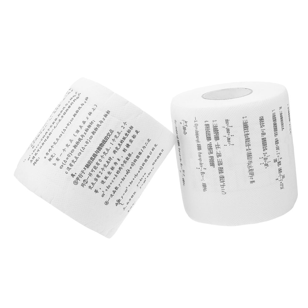 FOMIYES 2rolls Mathematical Formula Decorative Toilet Paper Fun Creative Bath Tissue for Students Includes Middle School High School Math Designs Soft Comfortable for Everyday Use
