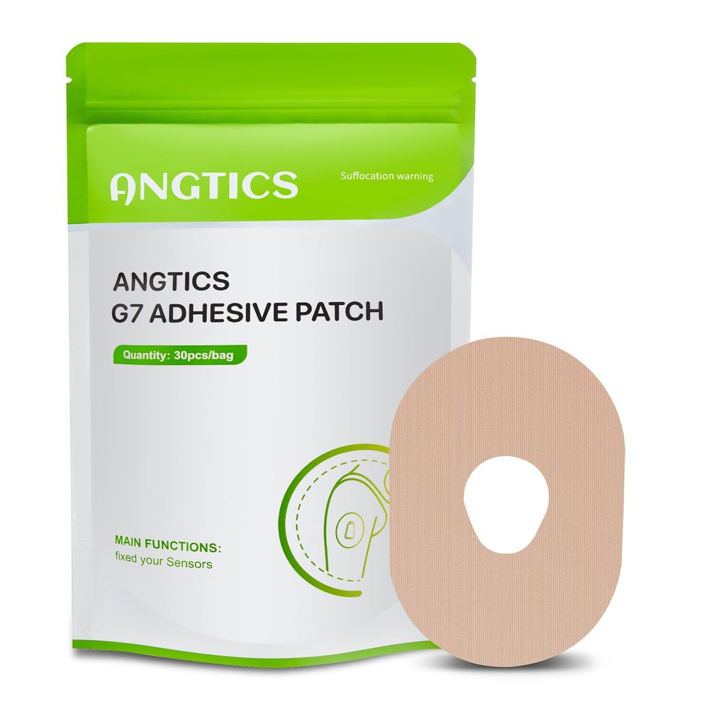 ANGTICS Dexcom G7 Adhesive Patches Waterproof, 30 Pack Beige Overpatch for Dexcom G7, Premium Transparent G7 Overlay Patches, Hypoallergenic & Skin-Friendly, Lasting 10 Days, Sensor is NOT Included