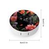 Black Cat and Flowers Contact Lens Travel Kit Portable Cute Contact Box with Mirror for Daily Outdoor, style view 2