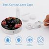 Black Cat and Flowers Contact Lens Travel Kit Portable Cute Contact Box with Mirror for Daily Outdoor, style view 3